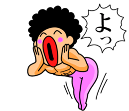 Mr Afro-hair macho. Woman-like man 3 sticker #14436030