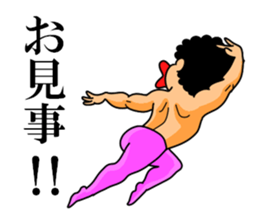 Mr Afro-hair macho. Woman-like man 3 sticker #14436031