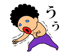 Mr Afro-hair macho. Woman-like man 3 sticker #14436034