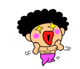 Mr Afro-hair macho. Woman-like man 3 sticker #14436038