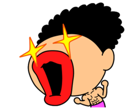 Mr Afro-hair macho. Woman-like man 3 sticker #14436039