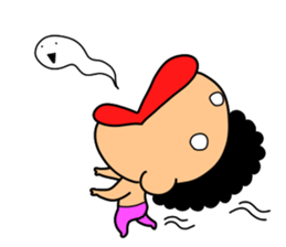 Mr Afro-hair macho. Woman-like man 3 sticker #14436040