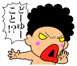 Mr Afro-hair macho. Woman-like man 3 sticker #14436042