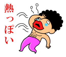 Mr Afro-hair macho. Woman-like man 3 sticker #14436048