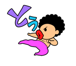 Mr Afro-hair macho. Woman-like man 3 sticker #14436050