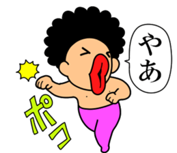 Mr Afro-hair macho. Woman-like man 3 sticker #14436051