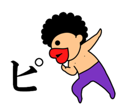 Mr Afro-hair macho. Woman-like man 3 sticker #14436052