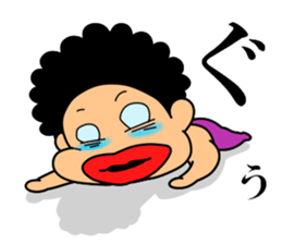 Mr Afro-hair macho. Woman-like man 3 sticker #14436053