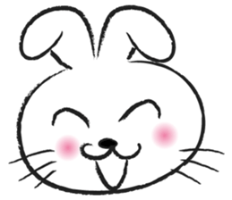 round face rabbit sticker #14436793