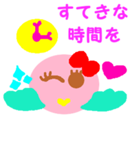Pink cute bird Winter version sticker #14436874