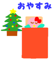 Pink cute bird Winter version sticker #14436875