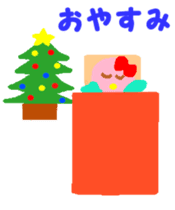 Pink cute bird Winter version sticker #14436875