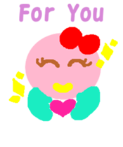 Pink cute bird Winter version sticker #14436876