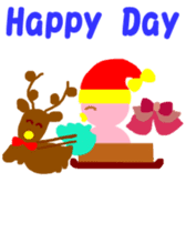 Pink cute bird Winter version sticker #14436880