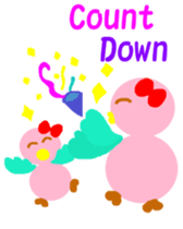 Pink cute bird Winter version sticker #14436894