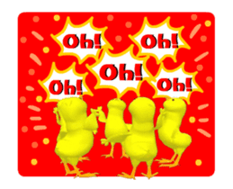 3D moving! Glittering! The chick group! sticker #14443522