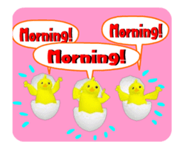 3D moving! Glittering! The chick group! sticker #14443527
