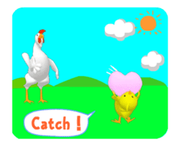 3D moving! Glittering! The chick group! sticker #14443529