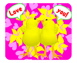 3D moving! Glittering! The chick group! sticker #14443531