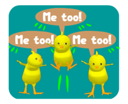 3D moving! Glittering! The chick group! sticker #14443534