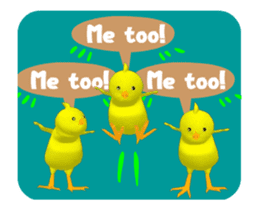3D moving! Glittering! The chick group! sticker #14443534