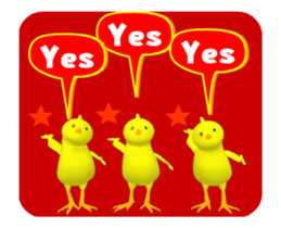 3D moving! Glittering! The chick group! sticker #14443536