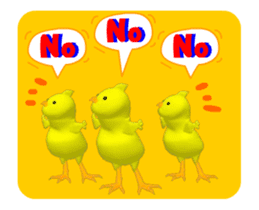 3D moving! Glittering! The chick group! sticker #14443537