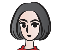 short black hair girl sticker #14445038