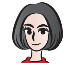 short black hair girl sticker #14445039