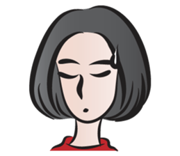 short black hair girl sticker #14445040