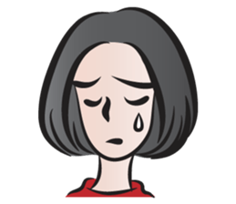 short black hair girl sticker #14445043