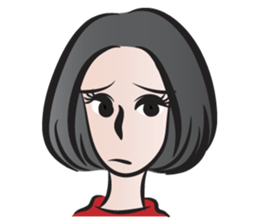 short black hair girl sticker #14445044