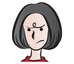 short black hair girl sticker #14445046