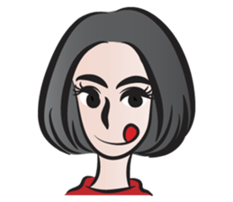 short black hair girl sticker #14445049