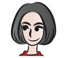 short black hair girl sticker #14445052
