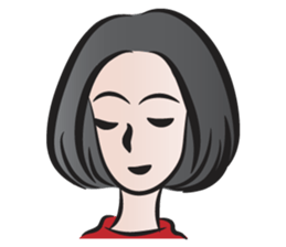 short black hair girl sticker #14445053