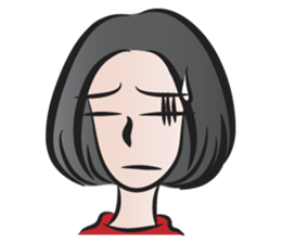 short black hair girl sticker #14445058