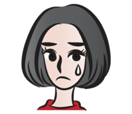 short black hair girl sticker #14445059