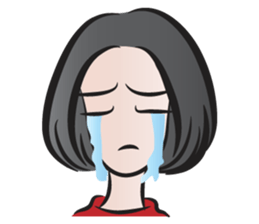 short black hair girl sticker #14445060