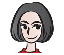 short black hair girl sticker #14445061