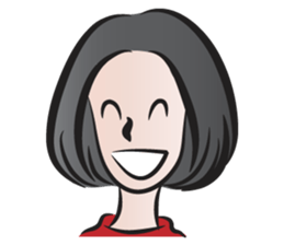 short black hair girl sticker #14445062