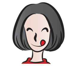 short black hair girl sticker #14445064