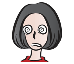 short black hair girl sticker #14445066