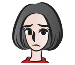 short black hair girl sticker #14445067