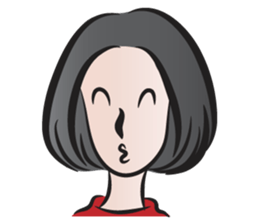 short black hair girl sticker #14445075