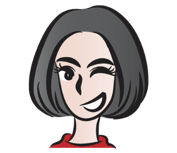 short black hair girl sticker #14445076