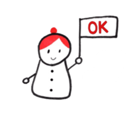 Girls snowman sticker #14446158