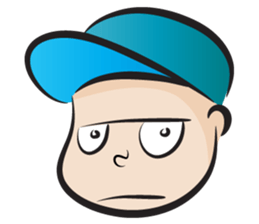 blue cap boy sticker #14446543
