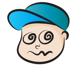 blue cap boy sticker #14446556