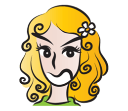 Woman with daisy sticker #14446879